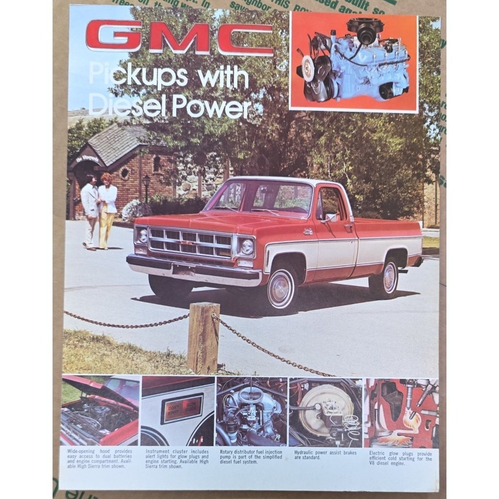 1979 GMC Sierra Pickup Truck Diesel Power Brochure Vintage Ad